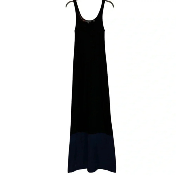 Vince Colorblock Black Navy Blue Maxi Tank Dress Size XS - Picture 3 of 8